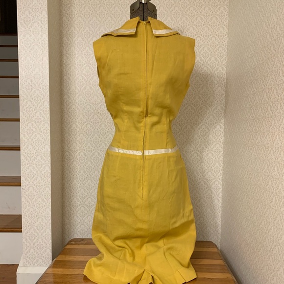 Vintage yellow linen sailor dress - Picture 3 of 5